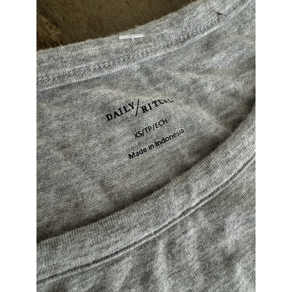 New Anthropologie Daily Ritual Heather Gray Short-Sleeve Crewneck Maxi Dress XS - Picture 4 of 4